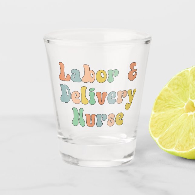 Copo De Shot Retro de Enfermeiro de Trabalho e Entrega (Frente)