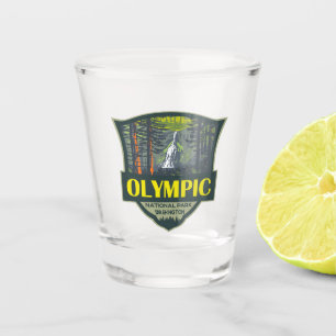 Copo De Shot Retro de Ilustração do Parque Nacional da olimpiad