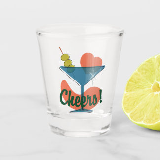 Copo De Shot Retro Martini Madness Cheers Shot Glass