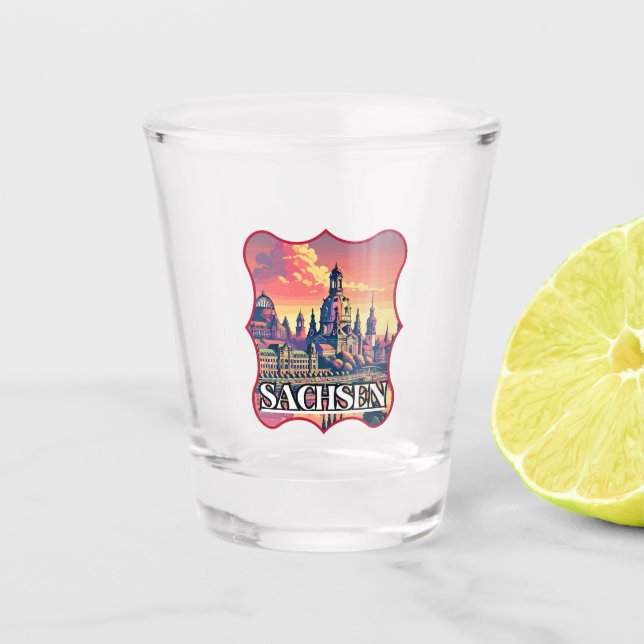 Copo De Shot Retro Sachsen Skyline (Frente)