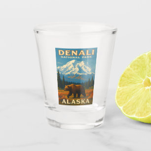 Copo De Shot Retro Viagens vintage no Parque Nacional Denali Al