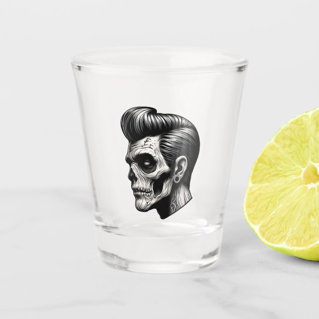 Copo De Shot Rockabilly Zombie Vibes (Frente)