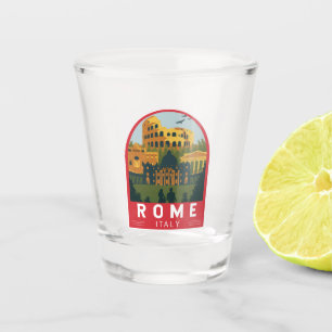 Copo De Shot Roma Itália Viagem Retro Emblem