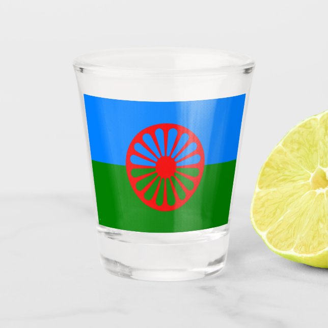 Copo De Shot Romani Flag (Frente)