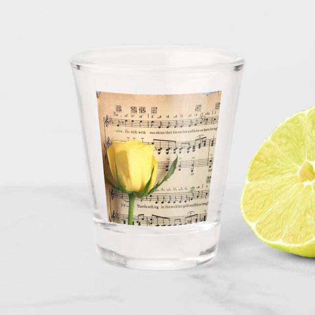Copo De Shot Rosa Amarelo-Folha (Frente)