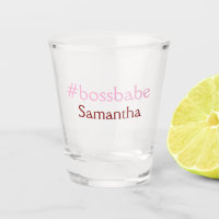 Rosa claro de hashtag Bossbabe adiciona nome e che