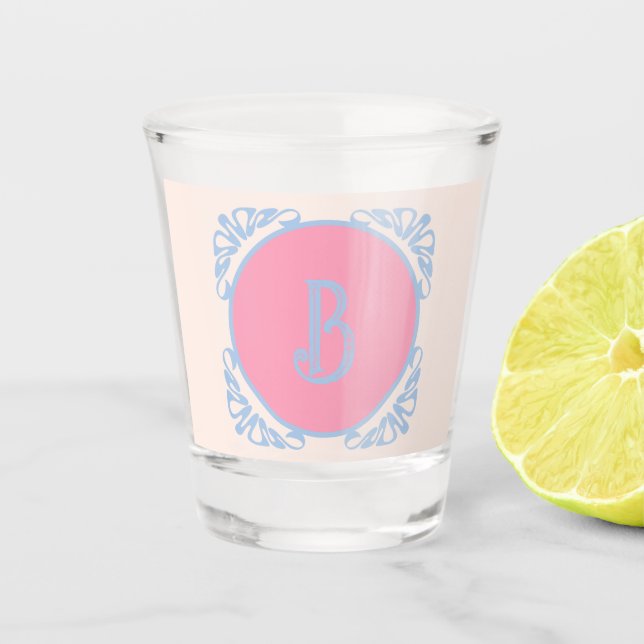 Copo De Shot Rosa e azul personalizados (Frente)