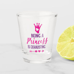 Copo De Shot Rosa e Roxo Ser uma Princesa é Exaustivo