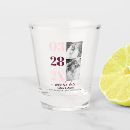 Copo De Shot Rosa esbranquiçada e burgundy duas fotos Salvar a 