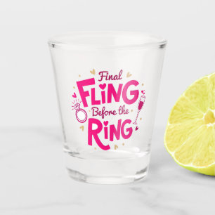 Copo de Shot Rosa Final Fling para Noiva