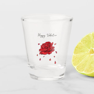 Copo De Shot Rosa vermelha