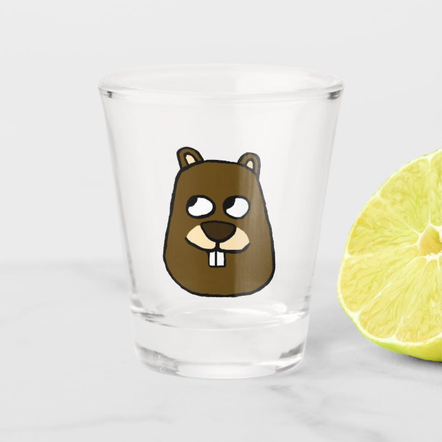 Copo De Shot Rosto de Groundhog (Frente)