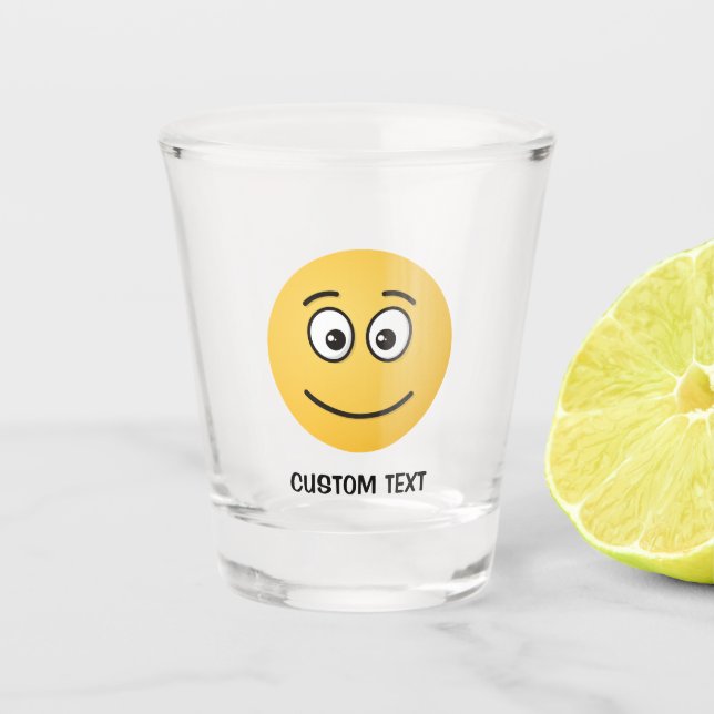 Copo De Shot Rosto sorridente com olhos abertos (Frente)