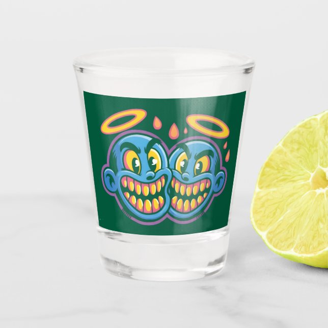 Copo De Shot Rostos sorridentes. (Frente)