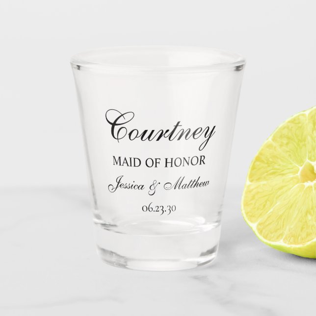 Copo De Shot Roteiro de Dama de Honra Personalizado (Frente)