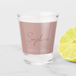 Copo De Shot Roteiro Moderno Rosa Empoeirado Feminino Festa Esc