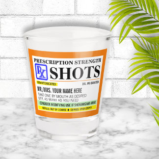 Copo De Shot Rótulo de Força de Prescrição Engraçado