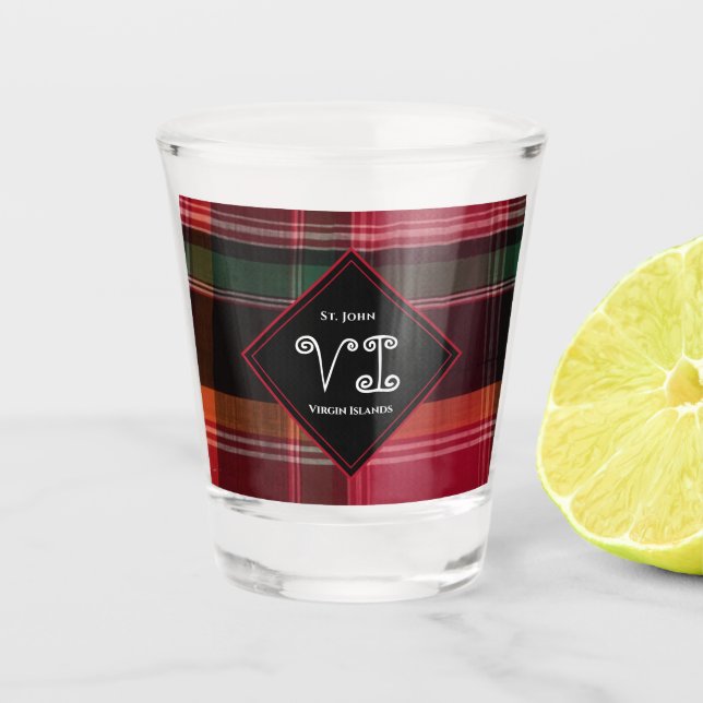 Copo De Shot RUA das Ilhas Virgens dos EUA John USVI Madras Tro (Frente)