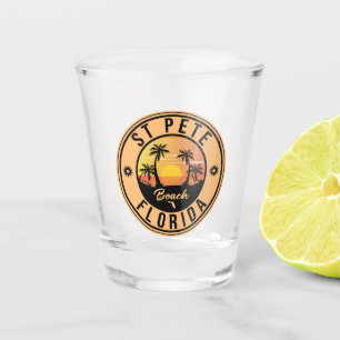 Copo De Shot Rua Pete Beach Souvenir Vintage Palm Tree