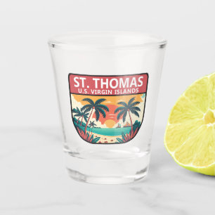 Copo De Shot Rua Thomas Ilhas Virgens Americanas Retro Emblem