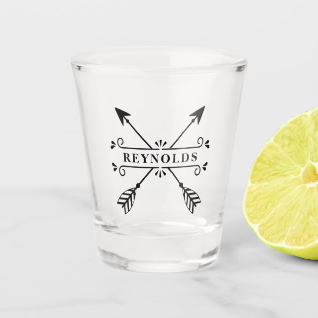Copo De Shot Rustic Crossed Arrows ID615 (Frente)