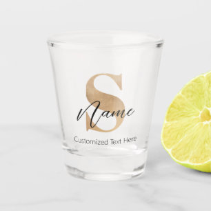 Copo De Shot S & Name Iniciais Monogramados Modernos Personaliz
