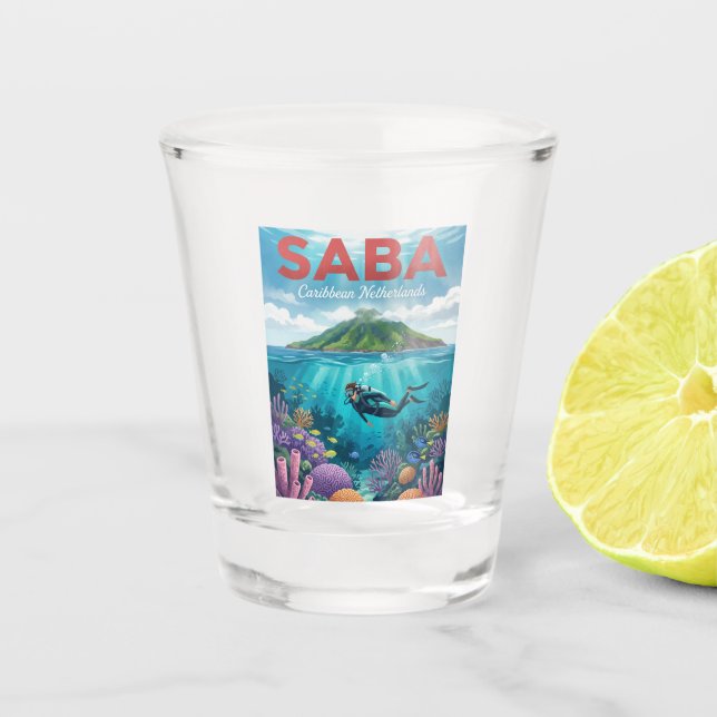 Copo De Shot Saba Caribe Neerlandês (Frente)