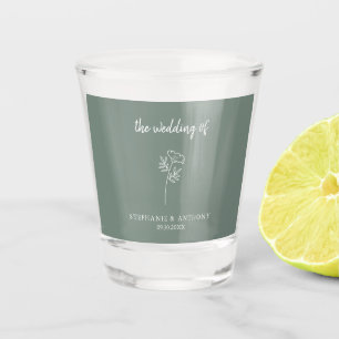Copo De Shot Sage Green Wildflower Wedding