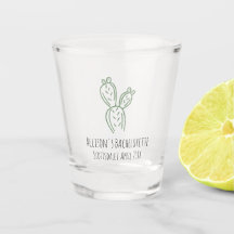 Sage Prickly Pear Cactus Bachelorette Shot Glass