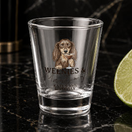 Copo De Shot Salsichas Desenhadas à Mão e Dachshund Martinis