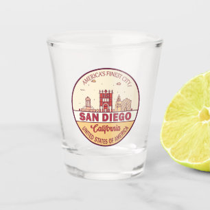 Copo De Shot San Diego California City Skyline Emblem