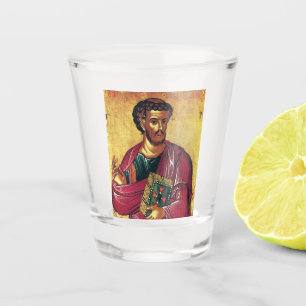 Copo De Shot Santo Luke, o ícone ortodoxo evangelista
