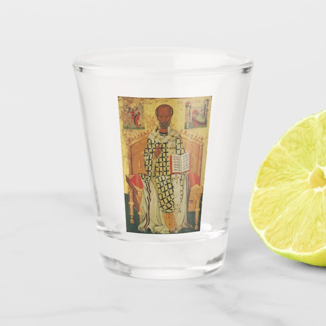 Copo De Shot Santo Nicholas do Ícone Ortodoxo Myra (Frente)