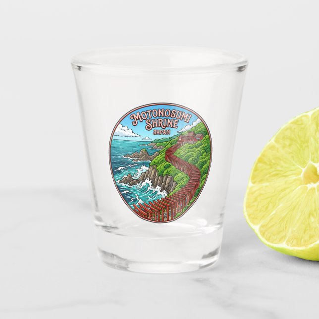 Copo De Shot Santuário Motonosumi Japão (Frente)