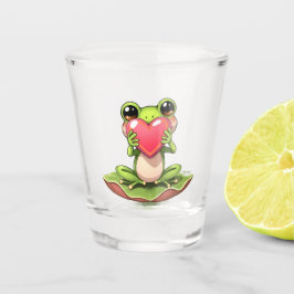 Copo De Shot Sapo Chibi de Rosa e Verde