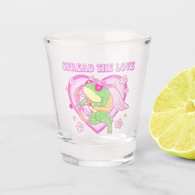 Copo De Shot Sapo Cute Cupid - Espalhe o Amor (Frente)