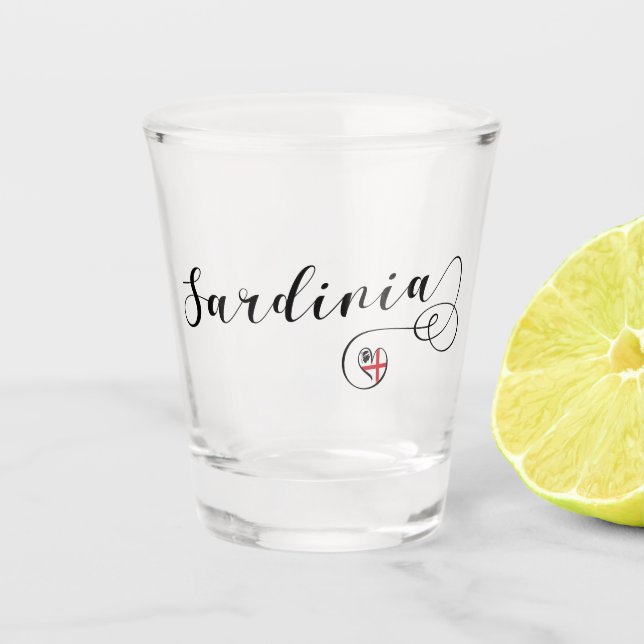 Copo De Shot Sardenha Heart Flag, Sardenha (Frente)