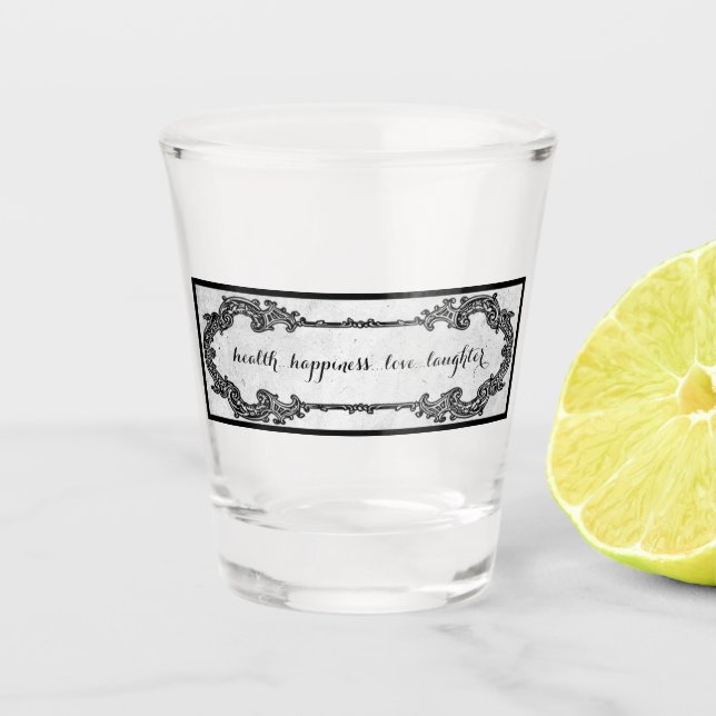 Copo De Shot Saúde, Felicidade, Amor, Risos (Frente)