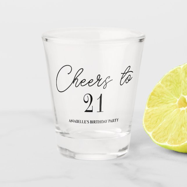 Copo De Shot Saúde para 21 festas de aniversário (Frente)