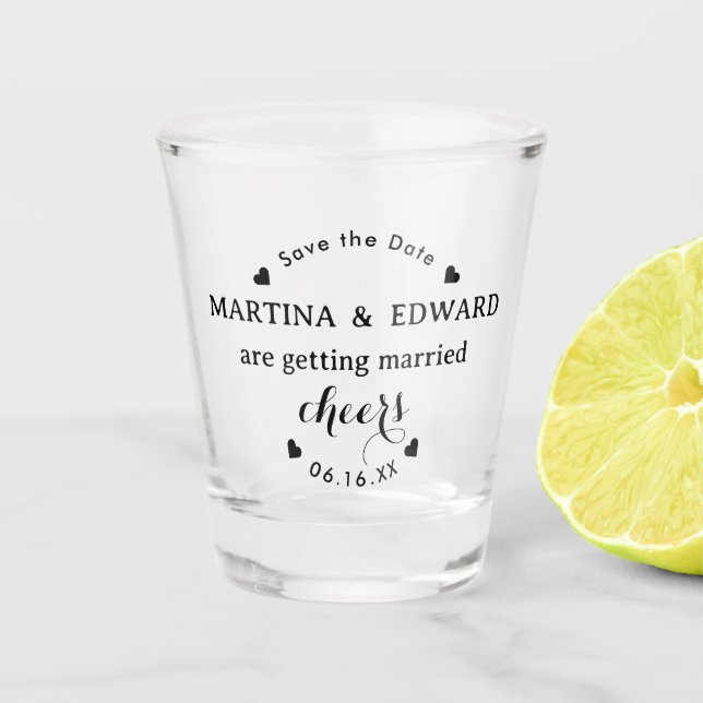 Copo De Shot Save the Date Personalized Wedding cheers (Frente)