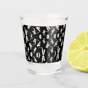 Copo De Shot Saxofone Jazz Preto E Branco