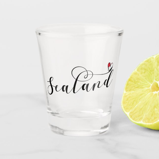 Copo De Shot Sealand Flag In Heart, Principado de Sealand (Frente)