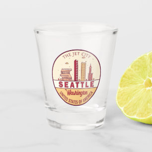 Copo De Shot Seattle Washington City Skyline Emblem