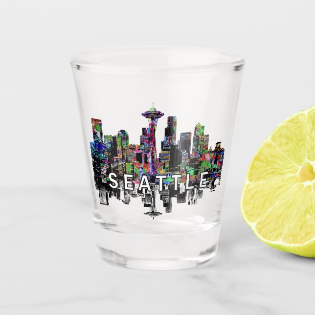 Copo De Shot Seattle, Washington no grafite Shot Glass (Frente)