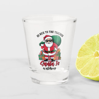 Copo De Shot Seja Legal Com O Professor O Papai Noel Está Obser