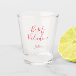 Copo De Shot Seja meu valentine nome vermelho elegante casal 