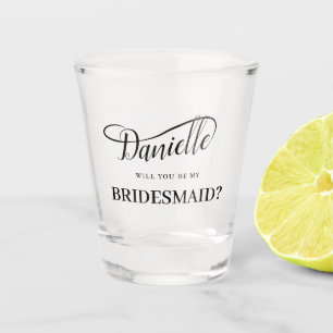 Copo De Shot Seja Minha Bridesmaid Caligrafia De Swash Manuscri