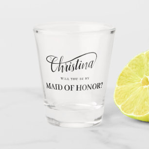 Copo De Shot Seja minha Madrinha de casamento, caligrafia de tr