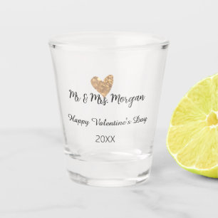 Copo De Shot Senhor & Senhora nome feliz dia dos namorados cora