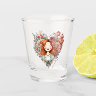 Copo De Shot Senhora Bonito Floral Personalizada